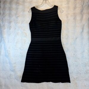 Javier Simorra Barcelona Black Sleeveless Bandage Ribbon Cocktail Dress Size 6